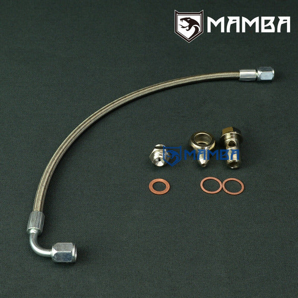 Mamba Turbocharger Oil Feed Line Kit For SAAB 900 900E B204 w/ Garrett T25 Turbocharger
