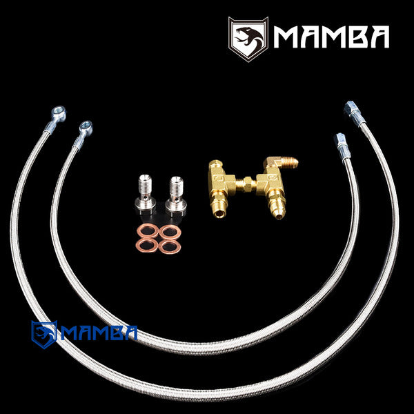 Mamba Turbocharger oil feed line For Nissan VQ35DE 350Z G35 w/ Greddy TD05H-18G TD06SL2-20G