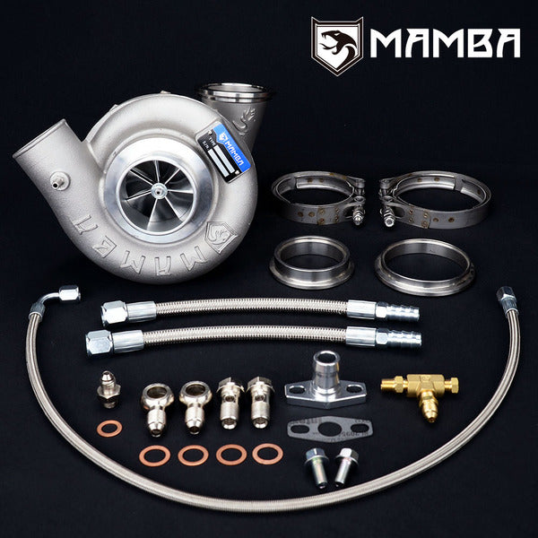 Mamba 9-7 2.5" A/R.60 5200 Non Anti Surge GTX3076R Ball Bearing Turbocharger .61 V-Band In & Out Hsg