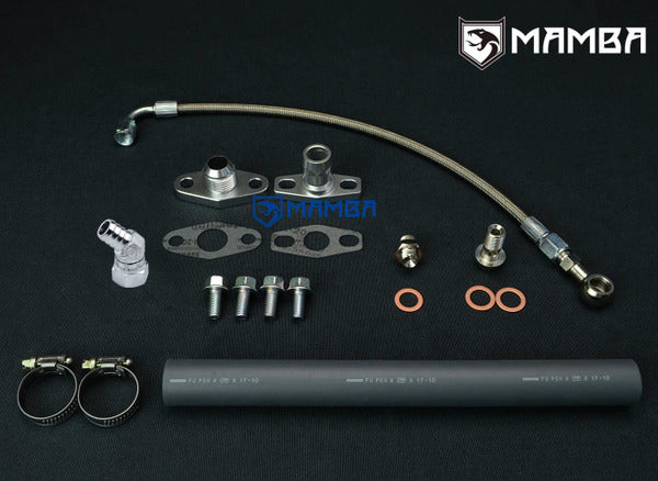 Mamba Turbocharger Oil Feed & Return Line For TOYOTA Supra 7M-GTE MA70 w/ Garrett GT30R GT35R