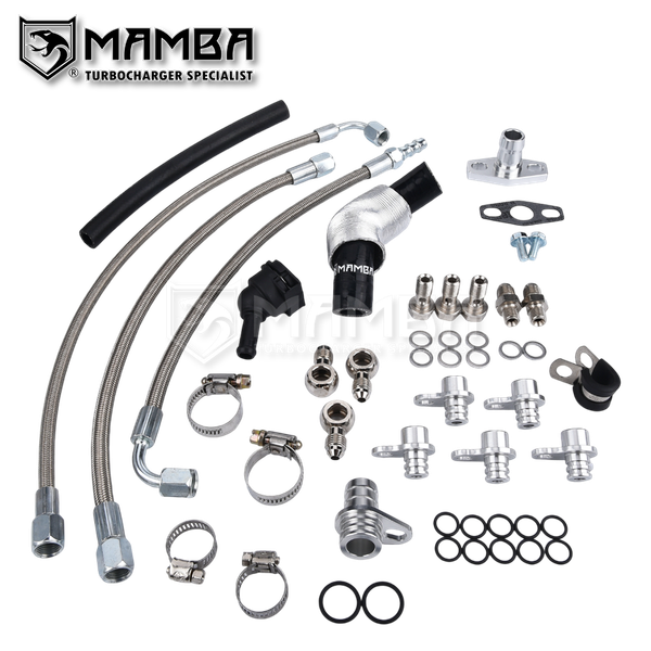 Mamba Fit 17-22 BMW B46 B48 Mitsubishi TD04LR 49477-02403 Turbo Oil & Water Line Kit