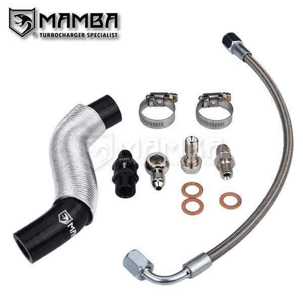 Mamba Turbocharger oil feed & drain line fits 02~10 Citroen Peugeot Ford 1.4L HDI TDCI DV4TD