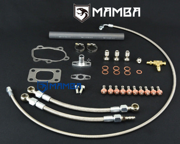 Mamba Turbocharger Oil Water Line Gasket Stud Install Kit For Nissan KA24DE w/ Garrett GT28R