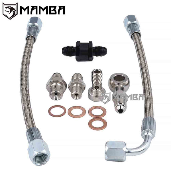 Mamba Turbocharger Oil Feed Line Kit For Nissan Patrol TD42 GU w/ TD05H Turbocharger w/ filter