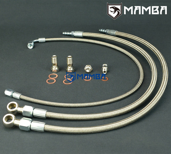 Mamba MAZDA MIATA MX-5 323 GTX for Garrett Nissan S13 TB25 Turbocharger Oil & Water Line Kit