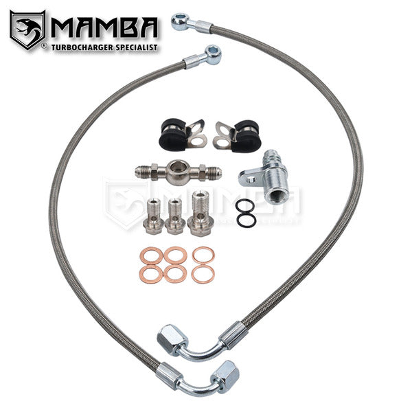 Mamba PTFE Turbocharger Oil Feed Line Fits 12~13 BMW N63A V8 4.4L 550i X6 11427634679