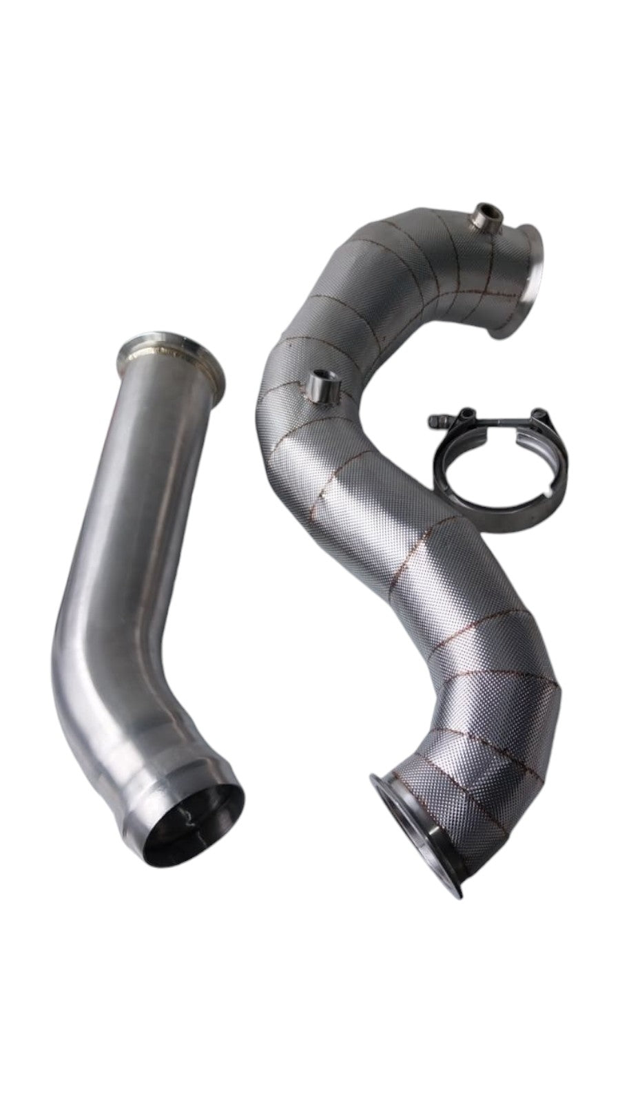Mercedes Benz M177 C63 C63s Catless Downpipes exhaust - Slightly dented stock