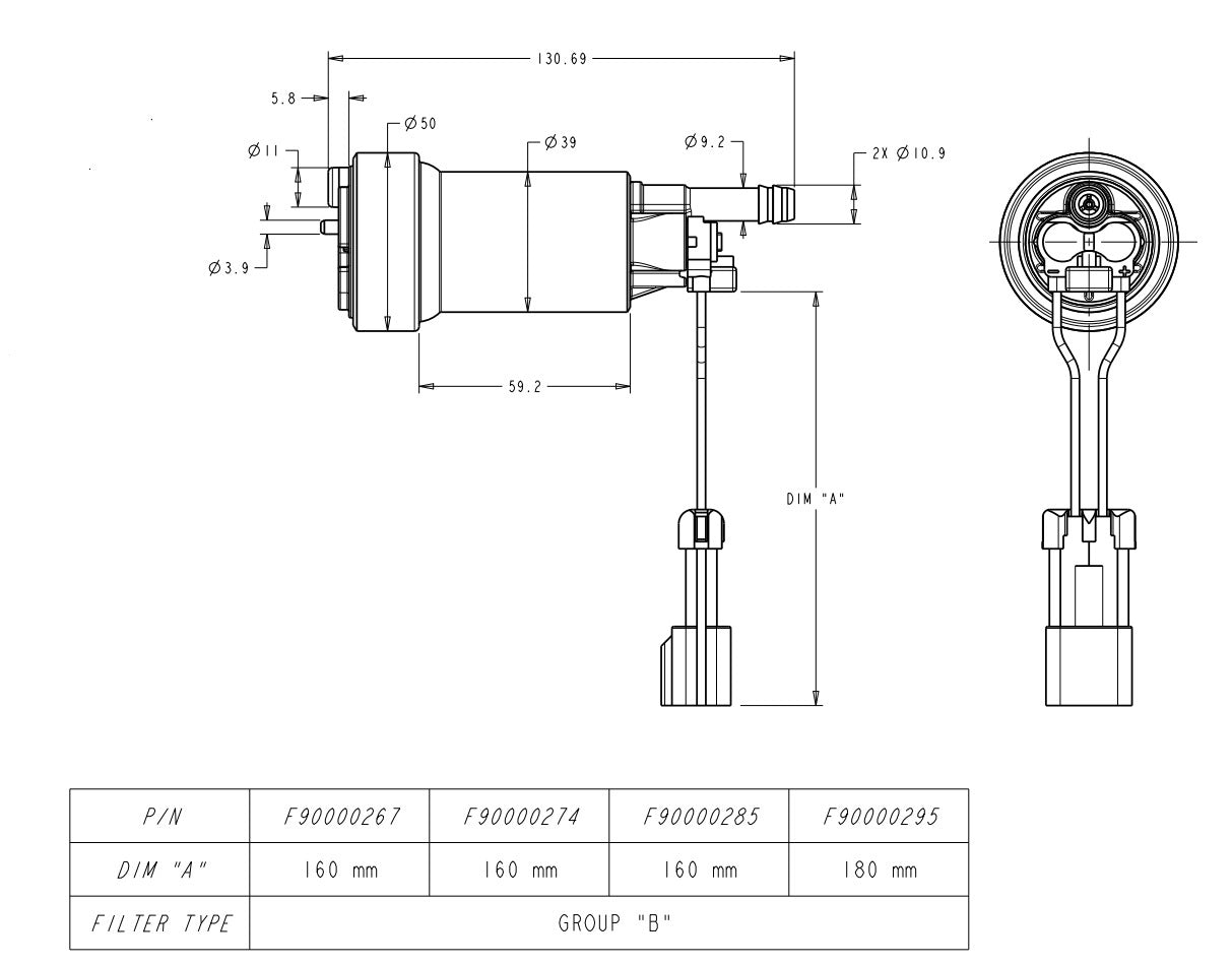 TI Automotive (WALBRO) 450LPH intank Fuel pump