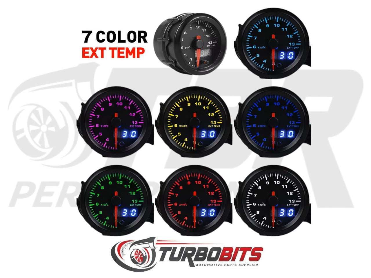 EGT 300-1300C Range Gauge 52mm Dual Display - Electronic - Multi Color