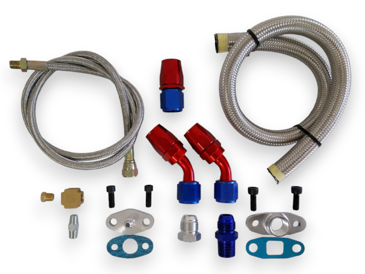 Oil Feed & Drain Line Kit Fits T3 Based Turbo T3T4 T3/T4 T04E T04B Etc