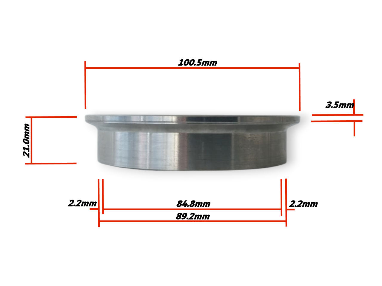 V-Band 100.5mm OD Flush Flange Set