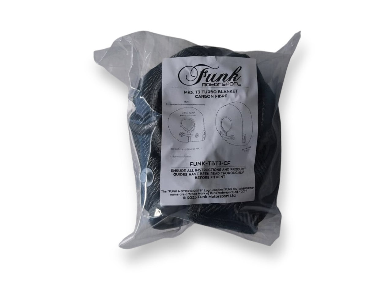 Funk Motorsports T3 Turbo Blanket (External Wastegate) - Carbon Fibre Finish - Mk3
