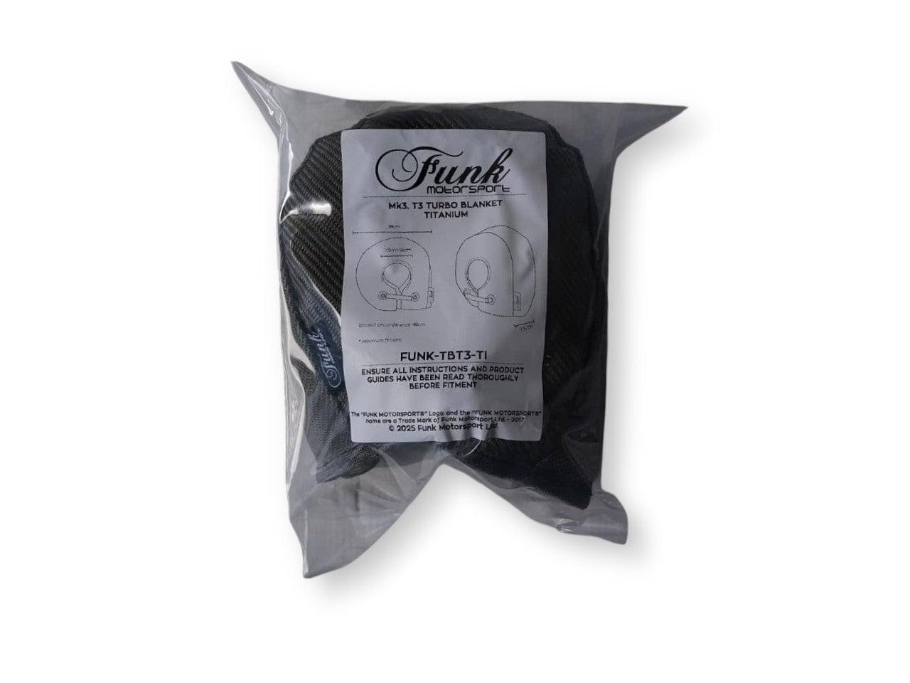 Funk Motorsports T3 Turbo Blanket (External Wastegate) - Titanium Finish - Mk3