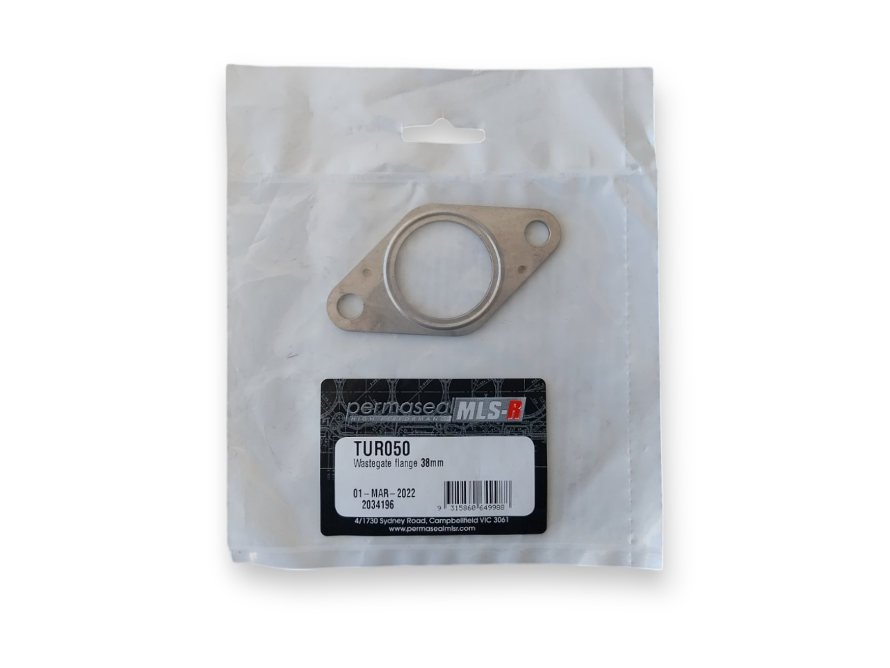 Permaseal MSLR 38mm wastegate 2 bolt flange gasket Multi layer SteelTUR050