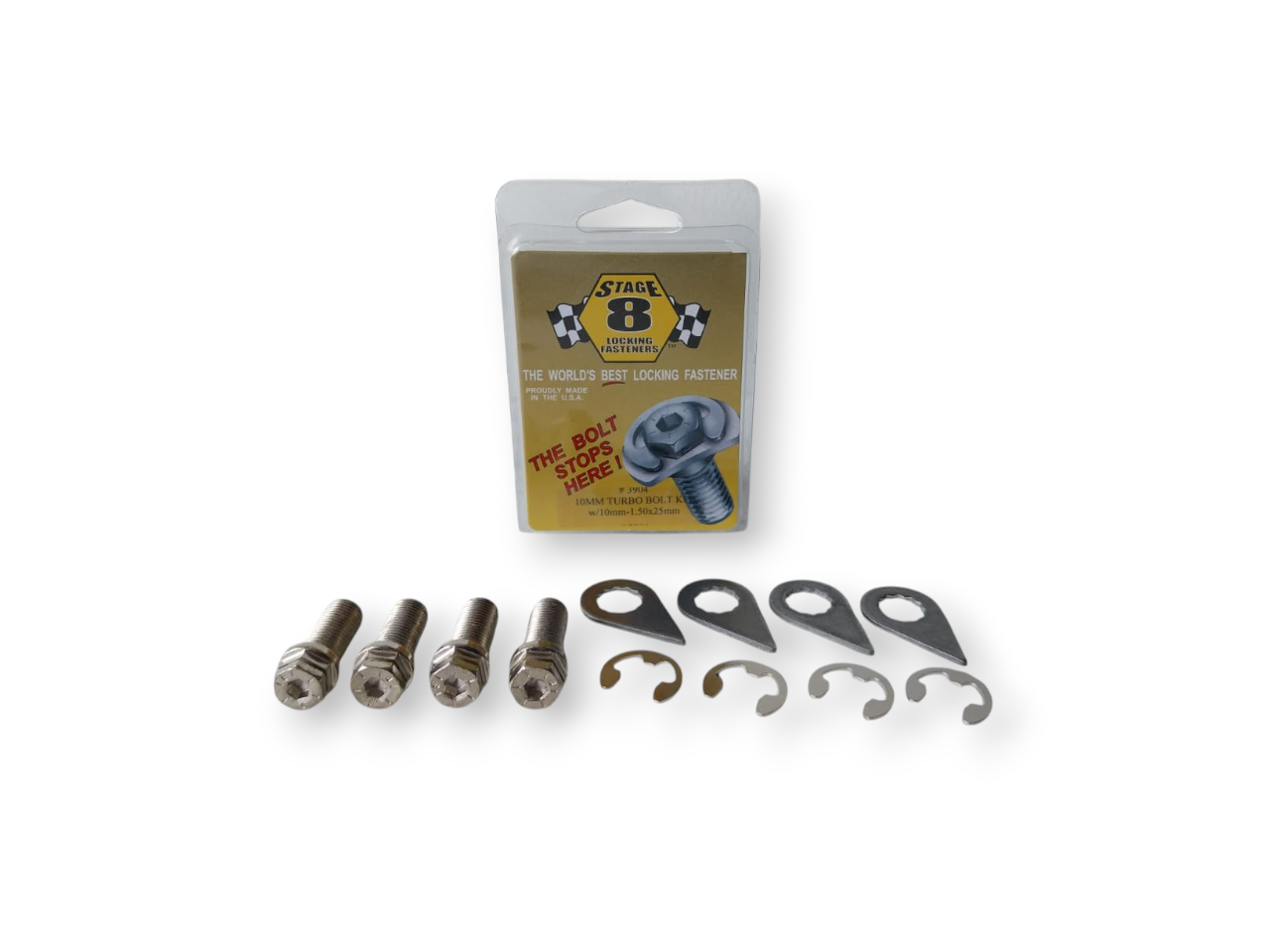 STAGE 8 - #3904 M10 x 1.50 25mm long TURBO BOLT KIT