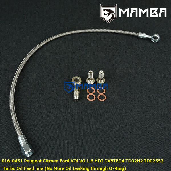 Mamba Turbocharger Oil Feed Line 07~ Ford Focus 1.6 TDCI TD025S2-06T4 49173-07504