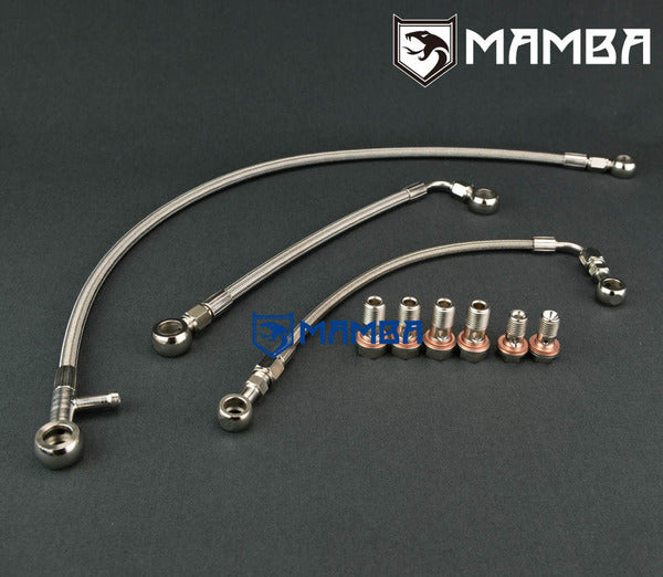 Mamba Turbocharger Oil & Water Line For SAAB 9-3 9-5 Garrett GT1752 B205 B235E (No More Leak)