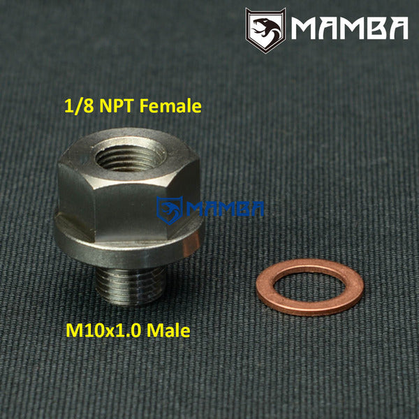 Mamba M10x1.0 to 1/8NPT Turbocharger Oil Water Pressure Boost Temp Sensor Adapter Fitting kit