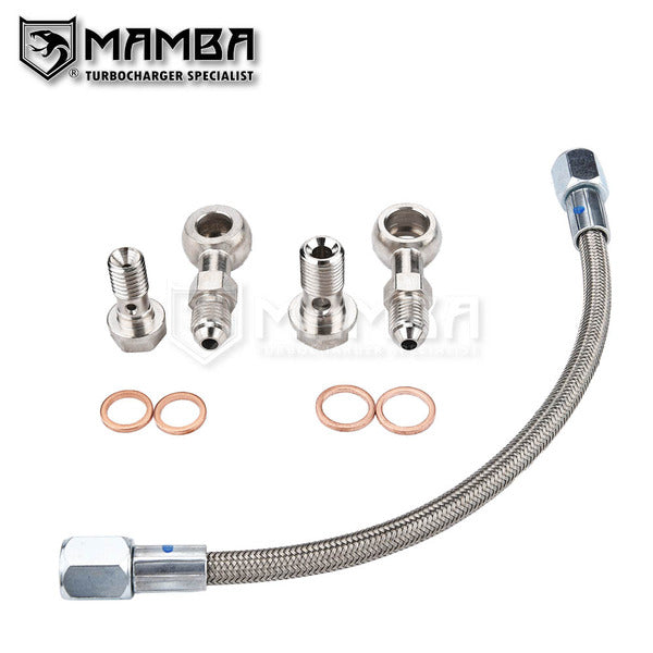 Mamba Turbo Oil Feed Line Fits Subaru EJ WRX w/ Garrett Ball Bearing GT28R GT30R