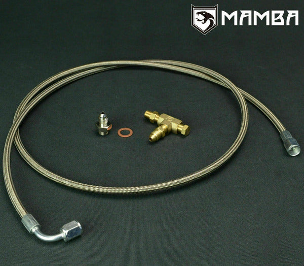 Mamba Turbocharger Oil Feed Line Kit Garrett T04Z GT25R GT28R GT30R GT35R Ball Bearing 100cm
