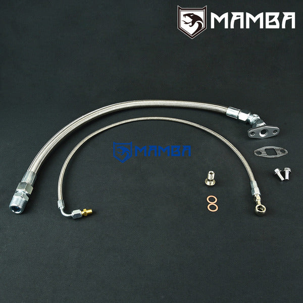 Mamba Turbocharger Oil Feed & Return Line/ For Nissans RB25DE w/ Precision PTE 6062 6262 6266