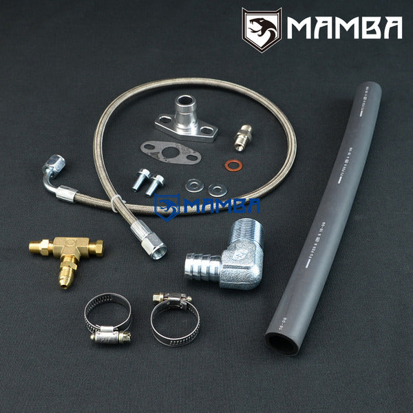 Mamba Turbocharger Oil Feed Return Line Kit Toyota 5L 3.0L w/ Mitsubishi TD04-11G oil-cooled