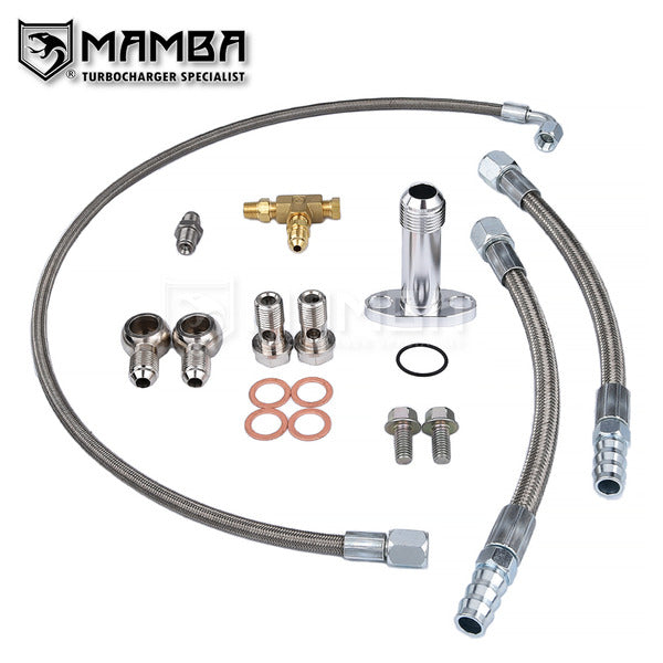Mamba Universal Turbocharger Oil & Water Line kit Fits Garrett G-Series G25 G30 G35