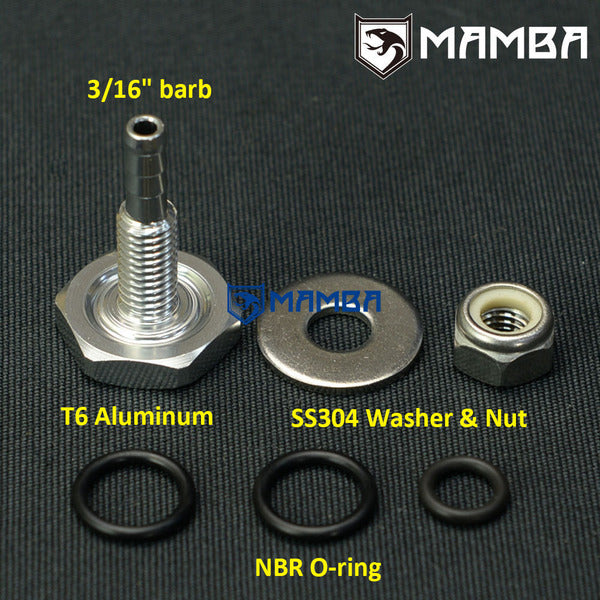 Mamba 3/16" Turbocharger Boost Pressure Quick Tap Fitting Kit Pressure Source on Silicon Hose