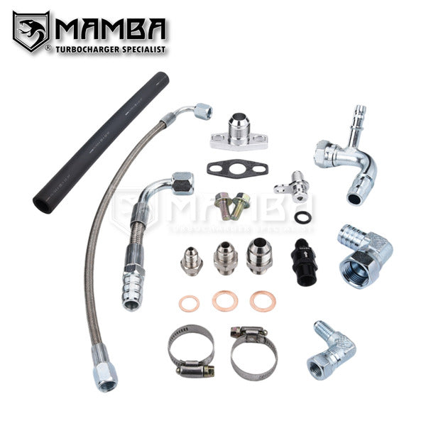 Mamba Turbocharger Oil & Water Line Kit fits MAMBA EA888 GEN 3 AUDI PORSCHE A4 Macan ball bearing GT28R GT30R Turbocharger (Longitudinal Engine)
