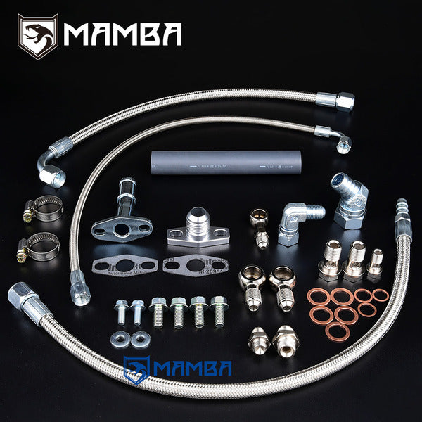 Mamba Turbocharger Oil Water Line For 16~ Ford Focus RS 2.3T GT28R GT30R Ball Bearing