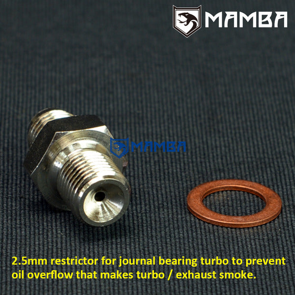 Mamba Turbocharger Oil Feed Adapter Fitting 4AN to M12x1.25 For 4G63T EVO 1~9 TD05H TD05HR
