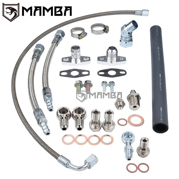 Mamba Turbocharger Oil & Water Line Kit Toyota Land Cruiser 1HD 3S-GTE w/ Garrett GT28R GT30R