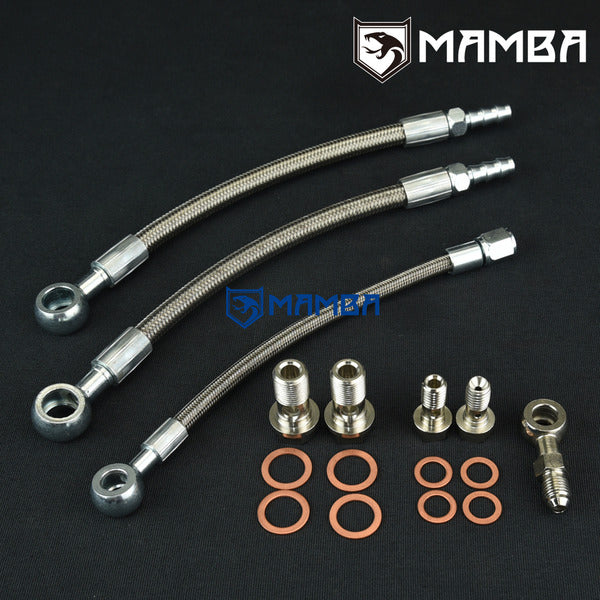 Mamba Turbocharger Oil Water Line Kit Fits MAZDA Bongo 2.5L Diesel IHI RHF4V VJ29 J15L WLB2