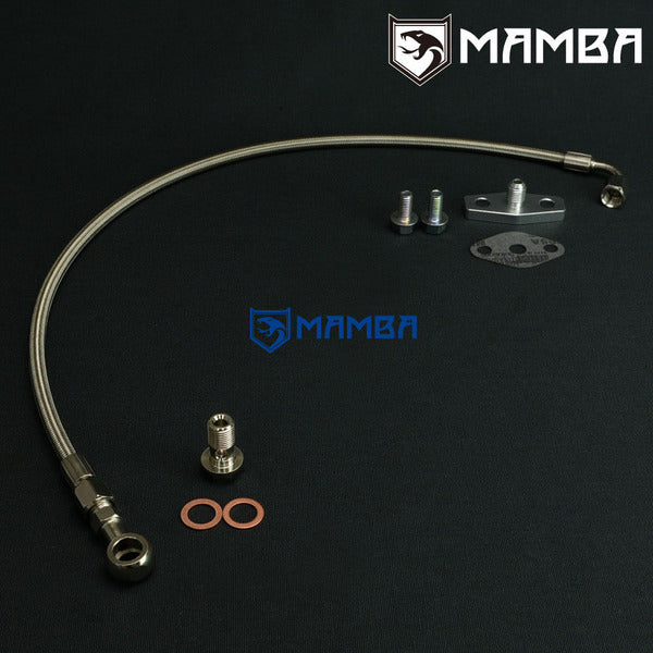 Mamba Turbocharger Oil Feed Line For TOYOTA 3SGTE 3S-GTE Rev3 w/ Garrett T3 T4