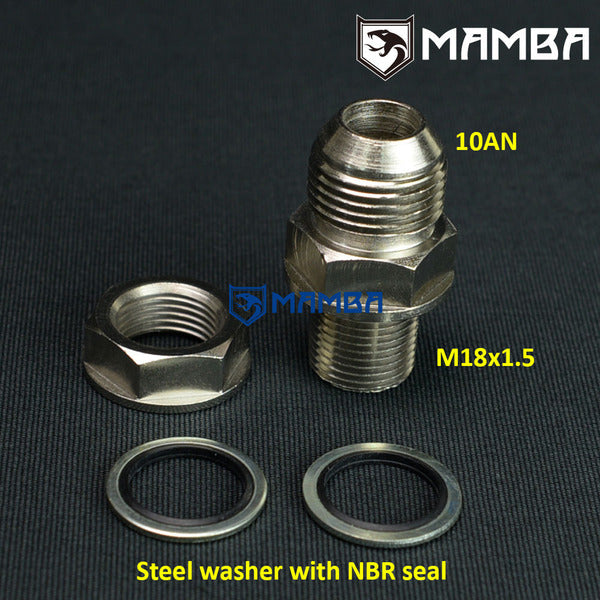 Mamba Turbocharger Oil Pan / Oil sump Return Adapter Bung -10AN Fitting no Weld