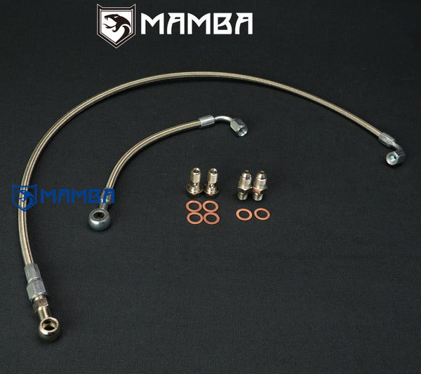 Mamba Mitsubishi 6A13TT Galant Legnum VR4 TD03 twin Turbocharger oil feed line kit