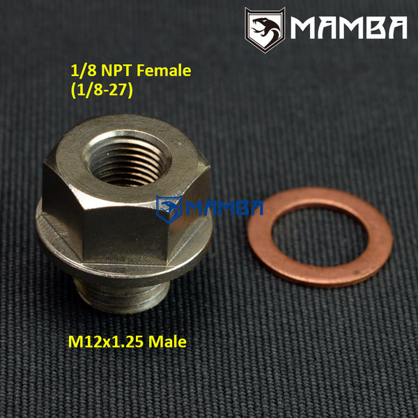 Mamba Sensor adapter fitting M12x1.25 to 1/8NPT oil water pressure