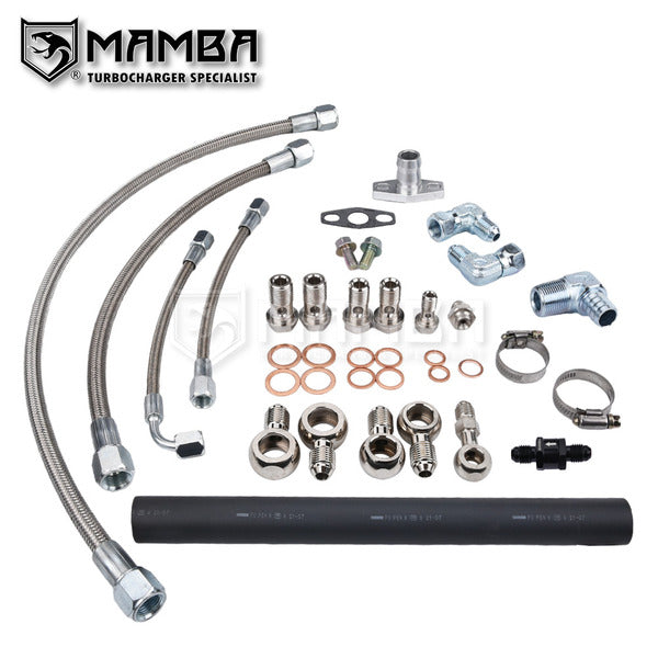 Mamba Turbo oil & Water line kit Fits Nissan TD42 Patrol GU GT28R (For MAMBA BB Turbo)