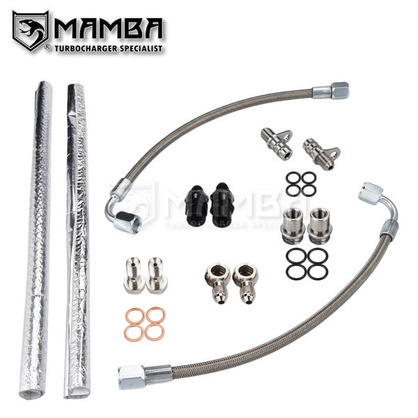Mamba Twin Turbo Oil Feed Line Kit Audi RS6 RS7 S6 S7 S8 Bentley Continental V8 4.0L
