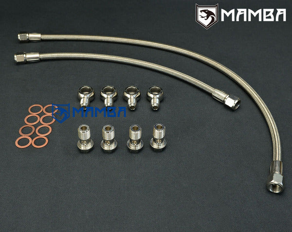 Mamba Turbocharger Water Line Kit For Nissan TD42 GU Patrol with Hitachi HT18