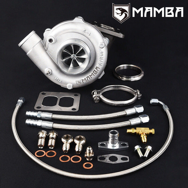 Mamba 7+7 3" A/R.50 T04E Ball Bearing GTX3076R Turbocharger + .86 T4 V-Band Hsg