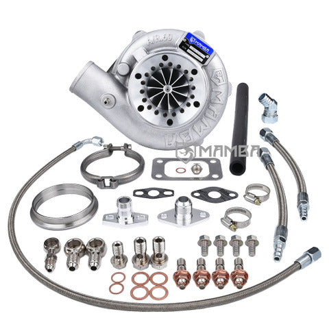 Mamba 9-11 Ball Bearing Turbocharger Fits TOYOTA 1JZ 2JZ 4" .60 Bullet GTX3076R .82 T3 V-Band