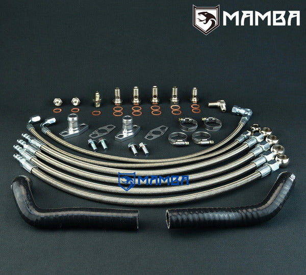 Mamba Turbocharger Oil & Water Line Kit For NISSAN 300ZX Z32 VG30DETT with twin TB25 JB