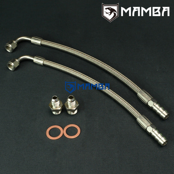 Mamba Universal DIY Turbocharger Water Line Kit 30cm 90Deg-1/2"Barb Garrett GT4088R GT4094R