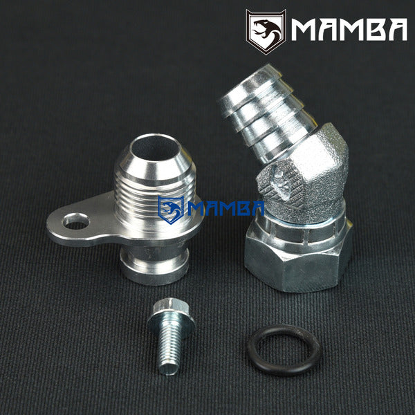 Mamba AMG A45 CLA45 M133 10AN 3/4" Barb Turbocharger Oil Pan Oil Return Drain Flange Fitting