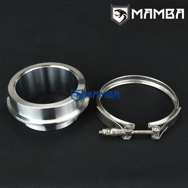 Mamba 3.5" V-Band Turbocharger Dump Down Pipe Flange & Clamp T4 Garrett GT42/GTX42 GT45/GTX45