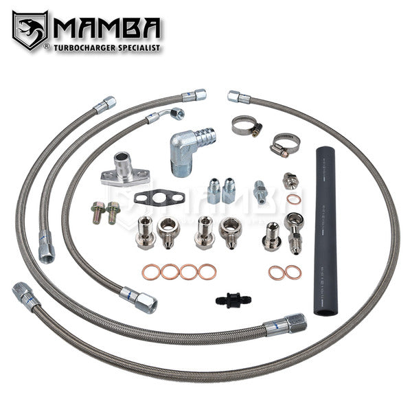 Mamba Turbocharger oil & water line For Nissan TD42 GQ w/ Garrett GT28R ball bearing