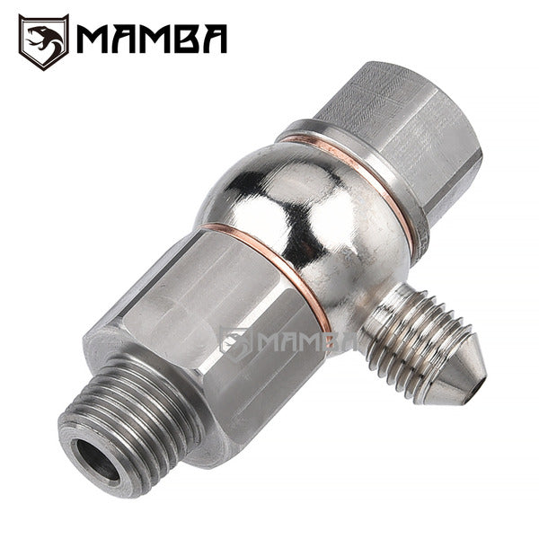 Mamba SS304 Turbocharger Oil Pressure Sensor Adapter Sender 1/4NPT x 4AN Fits Falcon BA BF FG