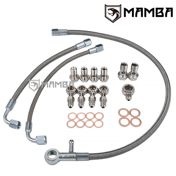 Mamba 9-3 9-5 TD04HL 15T Turbocharger Oil & Water Line For GT17 to TD04HL / No More Leak