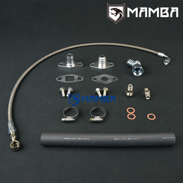 Mamba Turbocharger Oil Feed & Return Line Kit Top Mount TOYOTA 1JZ 2JZ w/ For Holset HX35